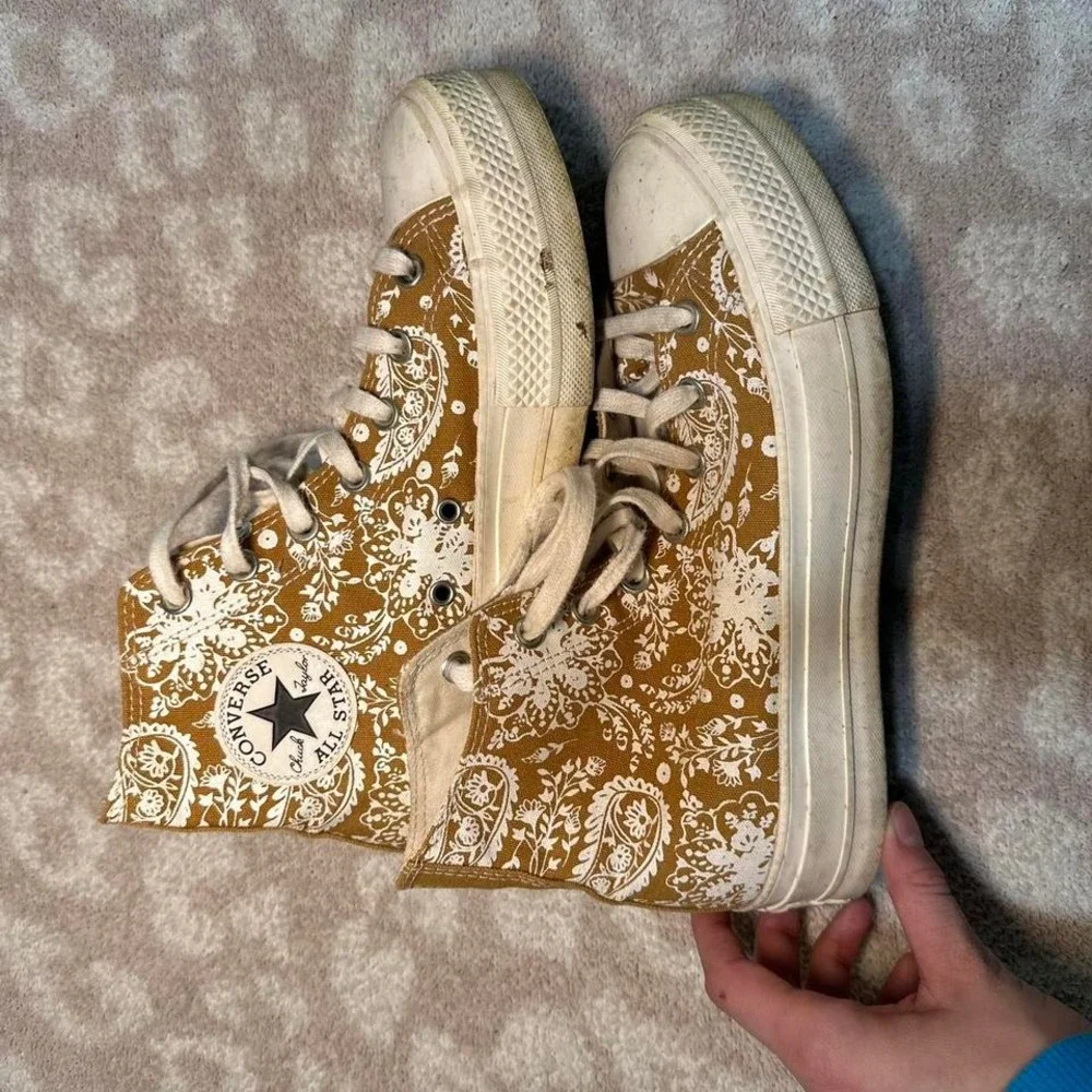 Converse Chuck Taylor All Star Platform "Golden Bandana" High Tops - Picture 4 of 5